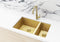 Meir Lavello Kitchen Sink - One and Half Bowl 670 x 440 - Brushed Bronze Gold