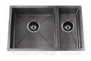 Meir Lavello Kitchen Sink - One and Half Bowl 670 x 440 - Gunmetal Black