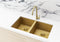 Meir Lavello Kitchen Sink - Double Bowl 760 x 440 - Brushed Bronze Gold