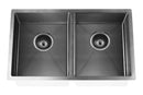 Meir Lavello Kitchen Sink - Double Bowl 760 x 440 - Gunmetal Black