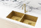 Meir Lavello Kitchen Sink - Double Bowl 860 x 440 - Brushed Bronze Gold