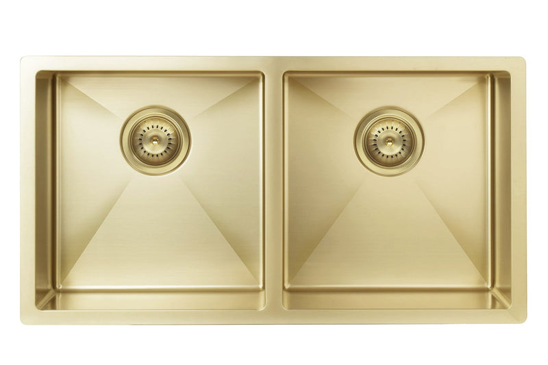 Lavello Kitchen Sink - Double Bowl 860 x 440 - Brushed Bronze Gold
