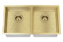 Meir Lavello Kitchen Sink - Double Bowl 860 x 440 - Brushed Bronze Gold