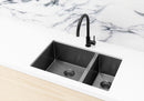 Meir Lavello Kitchen Sink - One and Half Bowl 670 x 440 - Gunmetal Black