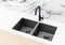 Meir Lavello Kitchen Sink - Double Bowl 760 x 440 - Gunmetal Black