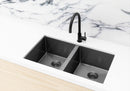 Meir Lavello Kitchen Sink - Double Bowl 760 x 440 - Gunmetal Black