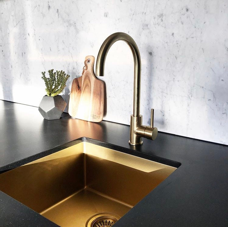 Meir Lavello Kitchen Sink - Single Bowl 380 x 440 - Brushed Bronze Gold