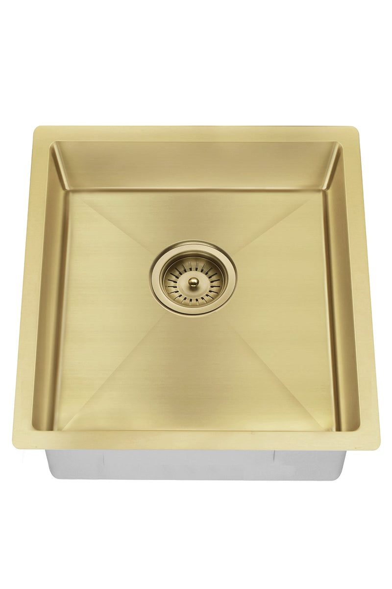 Meir Lavello Kitchen Sink - Single Bowl 450 x 450 - Brushed Bronze Gold