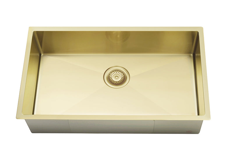 Meir Lavello Kitchen Sink - Single Bowl 760 x 440 - Brushed Bronze Gold