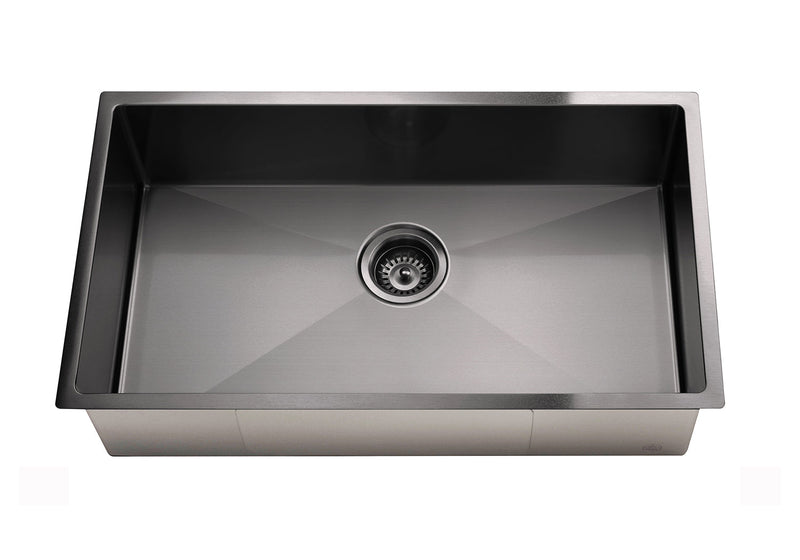 Meir Lavello Kitchen Sink - Single Bowl 760 x 440 - Gunmetal Black
