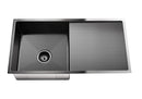 Meir Lavello Kitchen Sink - Single Bowl & Drainboard 840 x 440 - Gunmetal Black