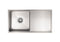 Lavello Kitchen Sink - Single Bowl & Drainboard 840 x 440 - Brushed Nickel