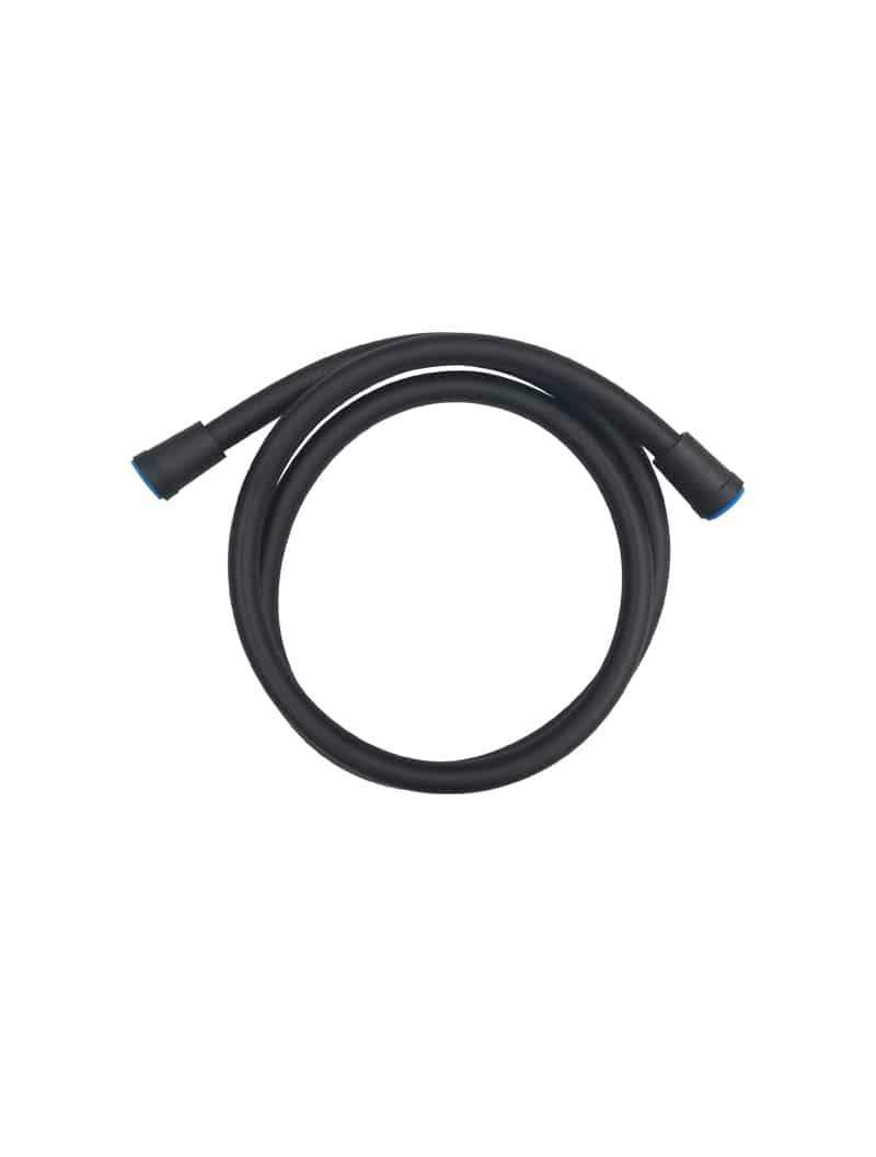 High-strength PVC shower hose with PVC connectors - Matte Black