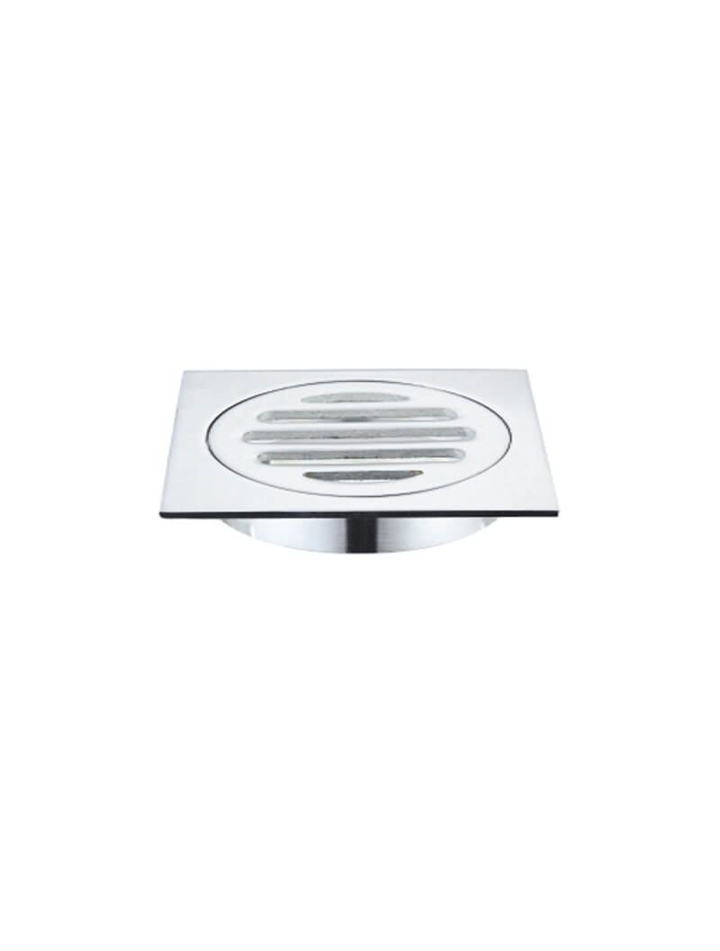 Meir Square Floor Grate Shower Drain 80mm outlet - Polished Chrome