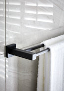 Square Double Towel Rail 600mm - Matte Black