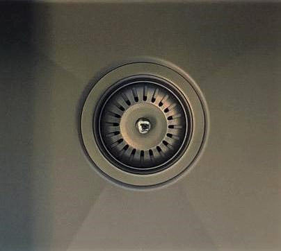 Meir Lavello Kitchen Sink - One and Half Bowl 670 x 440 - Gunmetal Black