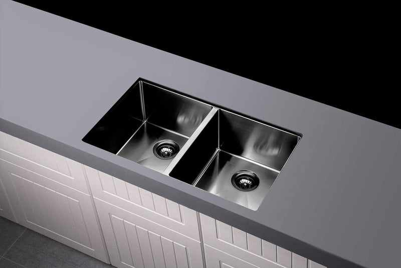 Meir Lavello Kitchen Sink - Double Bowl 860 x 440 -  Gunmetal Black