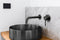 Meir Lavello Round Steel Bathroom Basin 380 x 110 - PVD Shadow