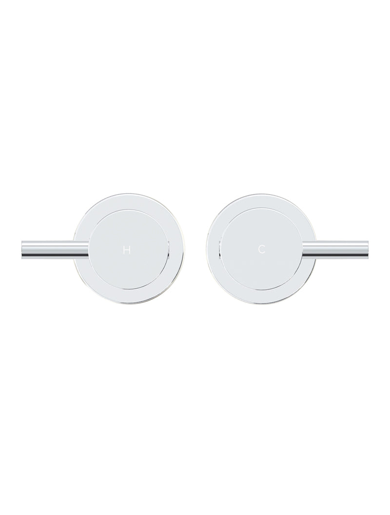 Round Quarter Turn Wall Top Assemblies - Polished Chrome