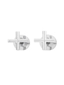 Round Cross Handle Jumper Valve Wall Top Assemblies - Polished Chrome