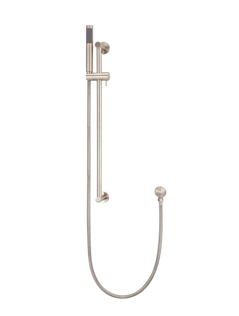 Meir Round Hand Shower on Rail Column - Champagne