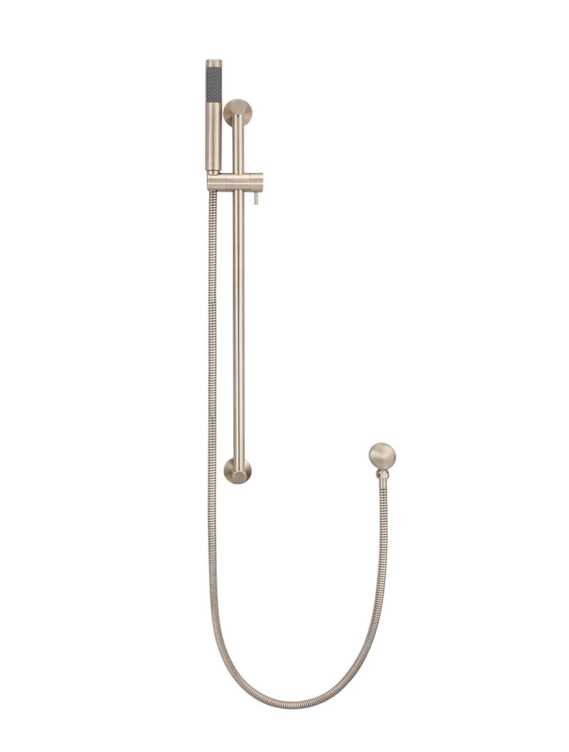 Meir Round Hand Shower on Rail Column - Champagne