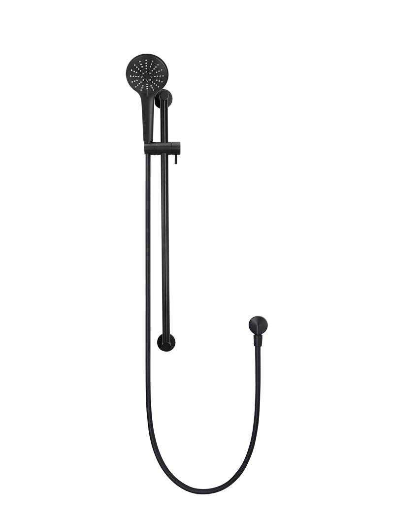 Meir Round Three Function Hand Shower on Rail Column - Matte Black