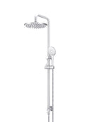 Round Combination Shower Rail, 200mm Rose, Three-Function Hand Shower - Polished Chrome