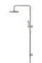 Round Combination Shower Rail 200mm Rose, Three Function Hand Shower - PVD Brushed Nickel
