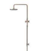 Round Combination Shower Rail, 200mm Rose, Single Function Hand Shower - Champagne