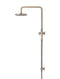Round Combination Shower Rail, 200mm Rose, Single Function Hand Shower - Champagne