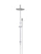 Round Combination Shower Rail, 200mm Rose, Single Function Hand Shower - Polished Chrome