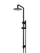 Meir Round Combination Shower Rail, 200mm Rose, Single Function Hand Shower - Matte Black