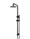 Meir Round Combination Shower Rail, 200mm Rose, Single Function Hand Shower - Matte Black