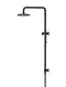 Meir Round Combination Shower Rail, 200mm Rose, Single Function Hand Shower - Matte Black