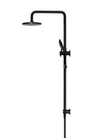 Meir Round Combination Shower Rail, 200mm Rose, Three-Function Hand Shower - Matte Black