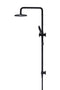 Meir Round Combination Shower Rail, 200mm Rose, Three-Function Hand Shower - Matte Black