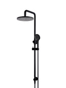 Meir Round Combination Shower Rail, 200mm Rose, Three-Function Hand Shower - Matte Black