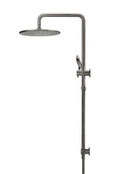 Round Combination Shower Rail 300mm Rose, Three Function Hand Shower - Shadow Gunmetal