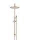 Round Combination Shower Rail, 300mm Rose, Single Function Hand Shower - Champagne