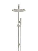 Round Combination Shower Rail, 300mm Rose, Single Function Hand Shower - PVD Brushed Nickel