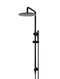 Meir Round Combination Shower Rail, 300mm Rose, Single Function Hand Shower - Matte Black