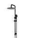 Round Combination Shower Rail, 300mm Rose, Three Function Hand Shower - Matte Black