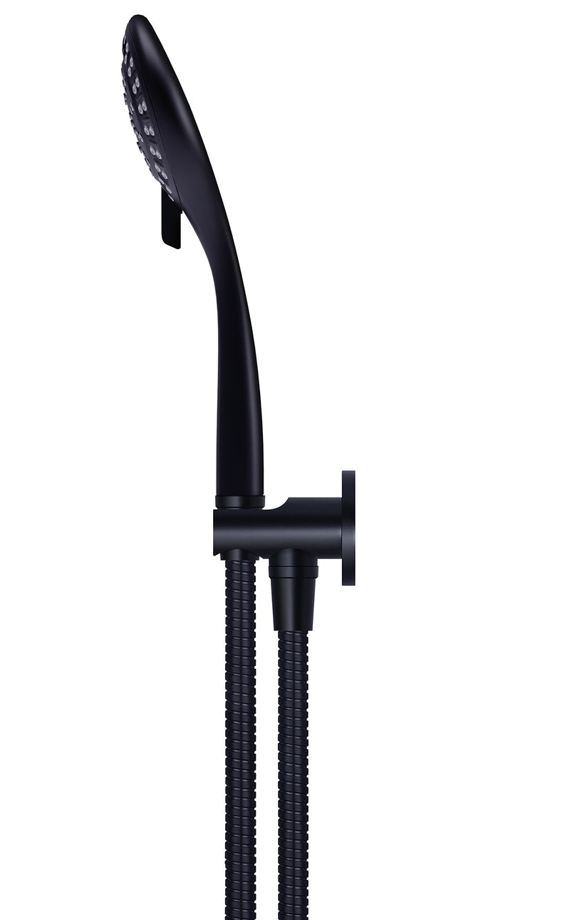 Meir Round Three Function Hand Shower on Fixed Bracket - Matte Black