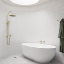 Meir Round Gooseneck Shower Set with 300mm rose, Three-Function Hand Shower - PVD Tiger Bronze