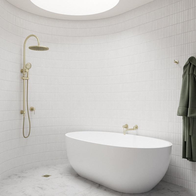Meir Round Gooseneck Shower Set with 300mm rose, Three-Function Hand Shower - PVD Tiger Bronze