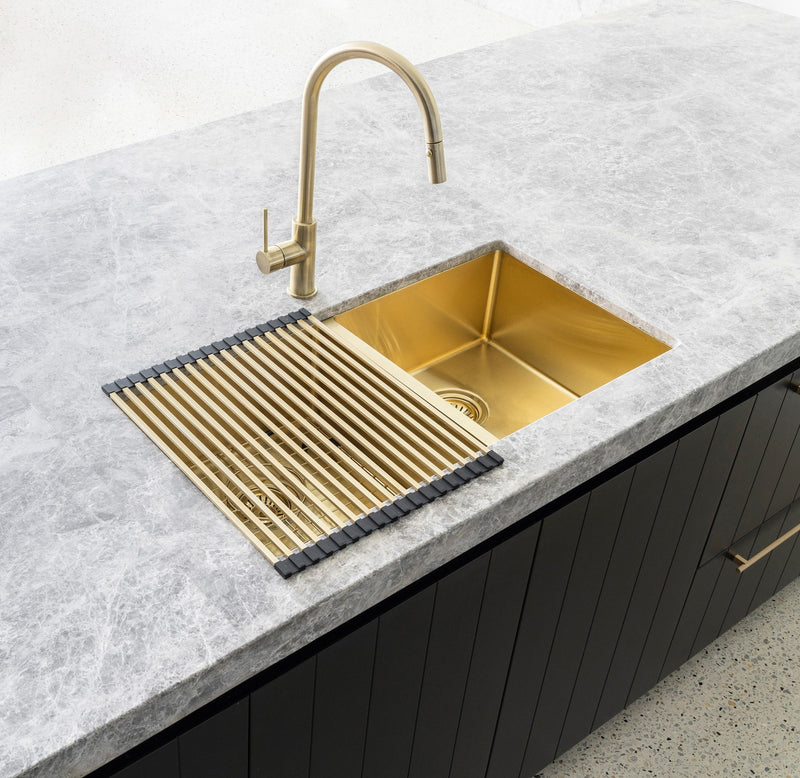 Meir Lavello Stainless Steel rolling mat protector - Brushed Bronze Gold