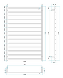 Thermogroup 14 Bar Straight Round Heated Towel Ladder 1000mm Polished Stainless Steel