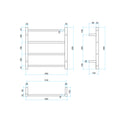 Thermogroup 4 Bar Straight Round Heated Towel Ladder 550mm Brushed Stainless Steel