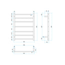 Thermogroup 7 Bar Straight Round Heated Towel Ladder 600mm Brushed Stainless Steel
